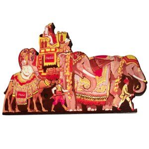 Sheilas Coca-Cola Circus Parade Elephants 1998 Wooden Plaque Collectible Decorat